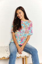 Load image into Gallery viewer, Double Take Floral Round Neck Babydoll Top