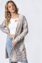 Load image into Gallery viewer, Cherish Apparel Animal Print Flannel Open Front Longline Cardigan