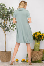 Load image into Gallery viewer, Celeste Full Size Decor Button Short Sleeve Dress with Pockets