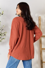 Load image into Gallery viewer, BOMBOM Drop Shoulder Long Sleeve Blouse with Pockets