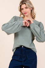 Load image into Gallery viewer, Mittoshop Round Neck Long Sleeve Rib Knit Top