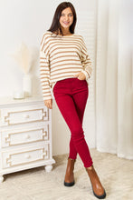 Load image into Gallery viewer, Double Take Striped Boat Neck Sweater