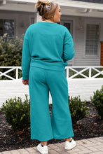 Load image into Gallery viewer, Double Take Full Size Textured Long Sleeve Top and Drawstring Pants Set