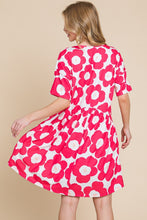 Load image into Gallery viewer, BOMBOM Flower Print Ruched Dress