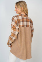Load image into Gallery viewer, White Birch Full Size Contrast Plaid Button Down Shirt