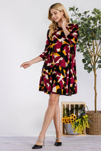 Load image into Gallery viewer, Celeste Full Size Geometric Round Neck Dress with Pockets