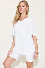 Load image into Gallery viewer, Basic Bae Full Size V-Neck Drop Shoulder T-Shirt and Shorts Set