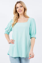 Load image into Gallery viewer, Celeste Full Size Swiss Dot Puff Sleeve Top