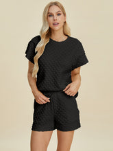 Load image into Gallery viewer, Double Take Full Size Texture T-Shirt and Shorts Set