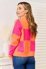 Load image into Gallery viewer, Angel Wings Woven Right Checkered V-Neck Dropped Shoulder Cardigan