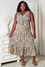 Load image into Gallery viewer, Perfee Floral V-Neck Tiered Sleeveless Dress