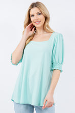 Load image into Gallery viewer, Celeste Full Size Swiss Dot Puff Sleeve Top