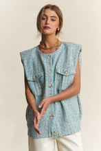 Load image into Gallery viewer, J.NNA Frayed Tweed Padded Shoulder Vest