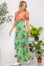 Load image into Gallery viewer, Celeste Full Size Printed Round Neck Short Sleeve Maxi Dress