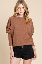 Load image into Gallery viewer, BOMBOM Drop Shoulder Long Sleeve Knit Top