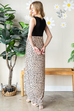 Load image into Gallery viewer, Heimish Full Size Slit Animal Print V-Neck Wide Strap Dress