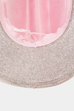 Load image into Gallery viewer, Fame Pave Rhinestone Trim Faux Suede Hat