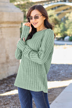 Load image into Gallery viewer, Basic Bae Full Size Ribbed Round Neck Long Sleeve Knit Top