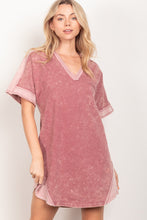 Load image into Gallery viewer, VERY J Short Sleeve V-Neck Tee Dress