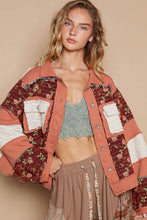 Load image into Gallery viewer, POL Washed Jacquard Color Block Jacket