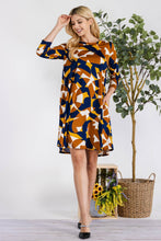 Load image into Gallery viewer, Celeste Full Size Geometric Round Neck Dress with Pockets