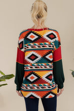 Load image into Gallery viewer, Celeste Full Size Exposed Seam Printed Color Block T-Shirt