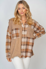Load image into Gallery viewer, White Birch Full Size Contrast Plaid Button Down Shirt