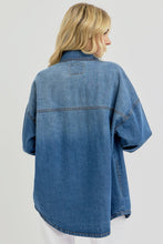 Load image into Gallery viewer, RISEN Full Size Snap Down Long Sleeve Denim Shacket