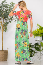 Load image into Gallery viewer, Celeste Full Size Printed Round Neck Short Sleeve Maxi Dress