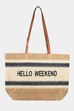 Load image into Gallery viewer, Fame Letter Graphic Striped Tote Bag