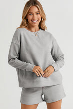 Load image into Gallery viewer, Double Take Full Size Texture Long Sleeve Top and Drawstring Shorts Set