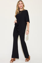 Load image into Gallery viewer, Basic Bae Full Size Bamboo Drop Shoulder T-Shirt and Flare Pants Set