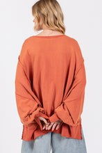 Load image into Gallery viewer, SAGE + FIG Mineral Wash Side Slit Oversized Sweatshirt