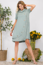 Load image into Gallery viewer, Celeste Full Size Decor Button Short Sleeve Dress with Pockets