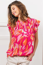 Load image into Gallery viewer, BiBi Smocked Yoke Ruffled Floral Top