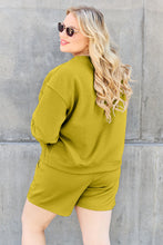 Load image into Gallery viewer, Double Take Full Size Texture Long Sleeve Top and Drawstring Shorts Set