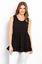 Load image into Gallery viewer, Be Stage Ruffled Sleeveless Babydoll Top