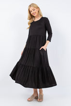 Load image into Gallery viewer, Celeste Full Size Tiered Midi Dress with Pockets