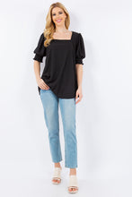 Load image into Gallery viewer, Celeste Full Size Swiss Dot Puff Sleeve Top