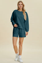 Load image into Gallery viewer, Double Take Full Size Texture Round Neck Long Sleeve Top and Shorts Set