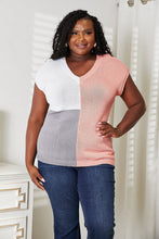 Load image into Gallery viewer, Color Block V-Neck Knit Top