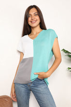 Load image into Gallery viewer, Color Block V-Neck Knit Top