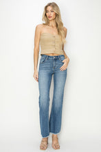 Load image into Gallery viewer, RISEN Mid-Rise Frayed Hem Bootcut Jeans