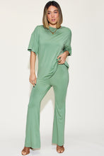 Load image into Gallery viewer, Basic Bae Full Size Bamboo Drop Shoulder T-Shirt and Flare Pants Set