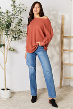 Load image into Gallery viewer, BOMBOM Drop Shoulder Long Sleeve Blouse with Pockets