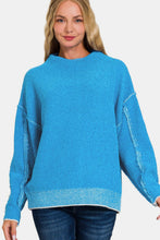 Load image into Gallery viewer, Zenana Exposed Seam Mock Neck Long Sleeve Sweater