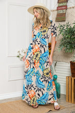 Load image into Gallery viewer, Celeste Full Size Printed Round Neck Short Sleeve Maxi Dress