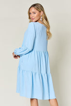 Load image into Gallery viewer, Double Take Full Size V-Neck Balloon Sleeve Tiered Dress with Pockets