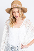 Load image into Gallery viewer, Fame Contrast Detail Wide Brim Straw Hat