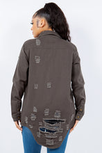 Load image into Gallery viewer, American Bazi Distressed Button Up Long Sleeve Denim Jacket